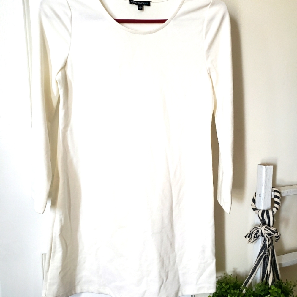 Sequin hearts girls white dress